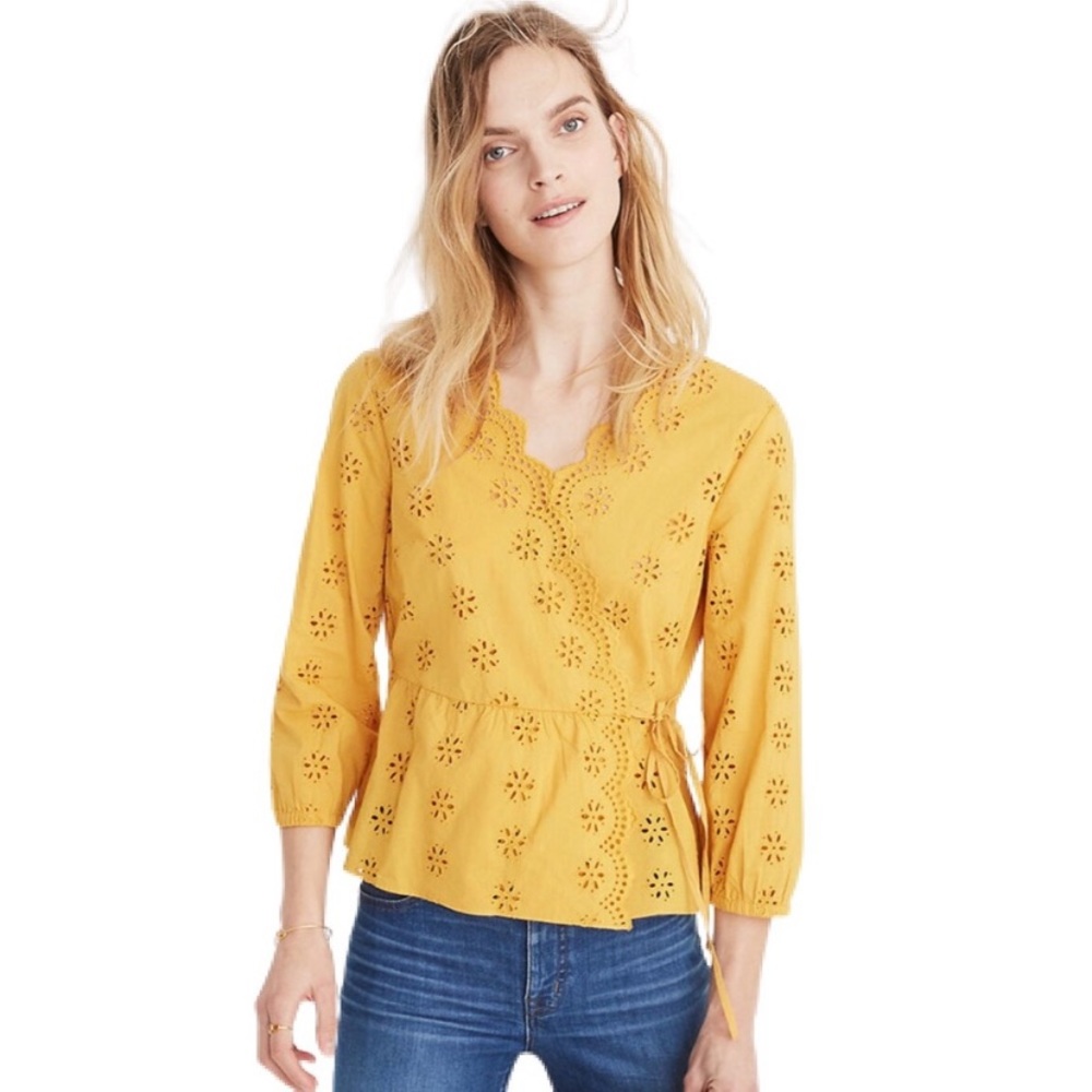 Madewell | Scalloped Eyelet Wrap Top